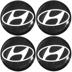 Naklejki na kołpaki emblemat Hyundai 70mm czar sil-70662