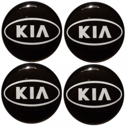 Naklejki na kołpaki emblemat KIA 60mm czarne sil-70676