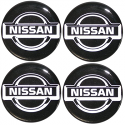 Naklejki na kołpaki emblemat NISSAN 45mm czar sil-70996