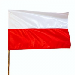 Flaga polski 30 x 45 cm na kijku 60cm-77341