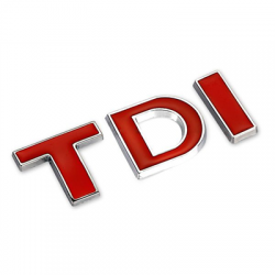 Emblemat znaczek logo napis litery TDI czerwony-78290