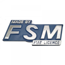 Emblemat znaczek Made by FSM Fiat licence 85x40mm-78307