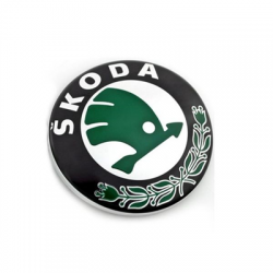 Emblemat znaczek logo SKODA 88mm czarno-zielony-78452