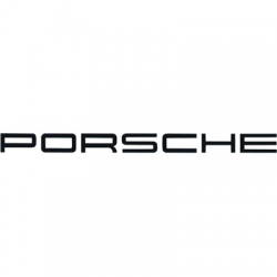 Emblemat znaczek logo napis PORSCHE 305x23mm czar-78531