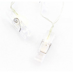 Lampki LED klamerki 140cm białe ciepłe-79051