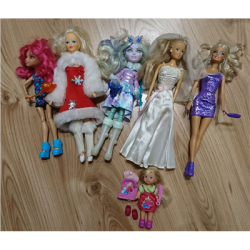Lalki Barbie 6sztuk sukienki ubranka-80335