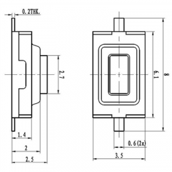 Switch mikrowłącznik pilota 3.7x6.1x2.5mm-95299