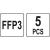 Półmaski przeciwpyłowe składane FFP3 zawór 5szt-116461
