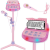 Karaoke na stojaku z mikrofonem różowe-128003